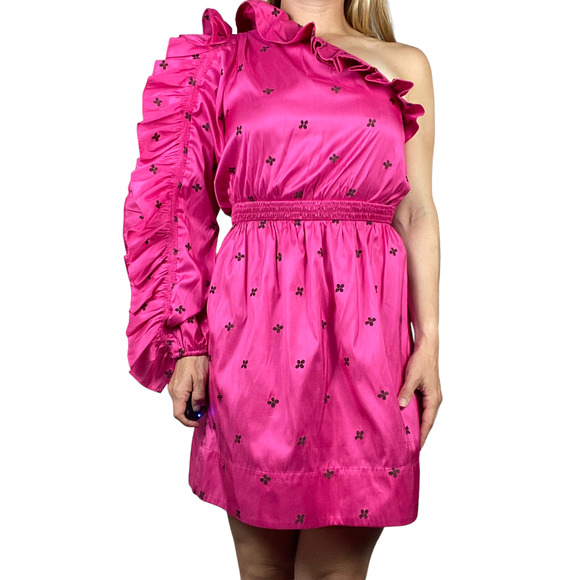 Ulla Johnson Dresses & Skirts - NWT Ulla Johnson Falaise Barbiecore Pink Mini Dress Size 2 Silk Blend